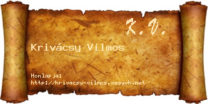 Krivácsy Vilmos névjegykártya