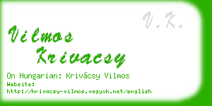 vilmos krivacsy business card