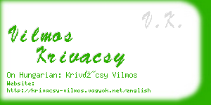 vilmos krivacsy business card